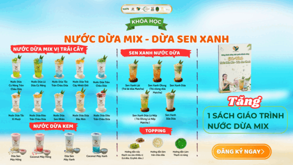 Khóa học Nước dừa mix - Nước dừa sen xanh