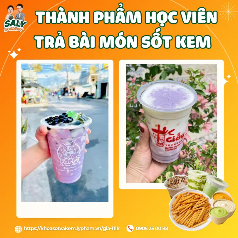 Thành phẩm học viên trả bài món sốt kem