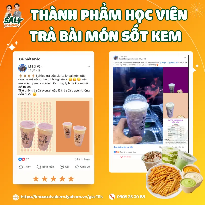 Phản hồi và thành phẩm học viên trả bài món sốt kem