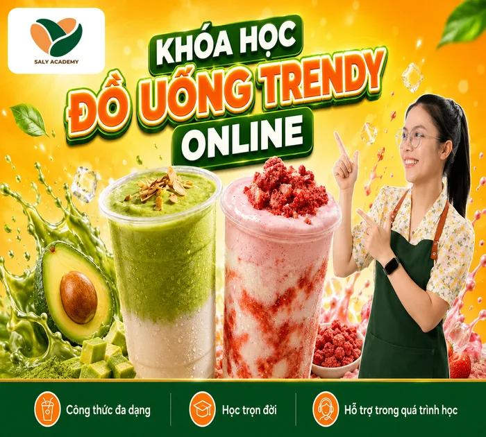 Đồ uống trendy trong khóa học: sinh tố bơ và sinh tố dâu kem mây hồng