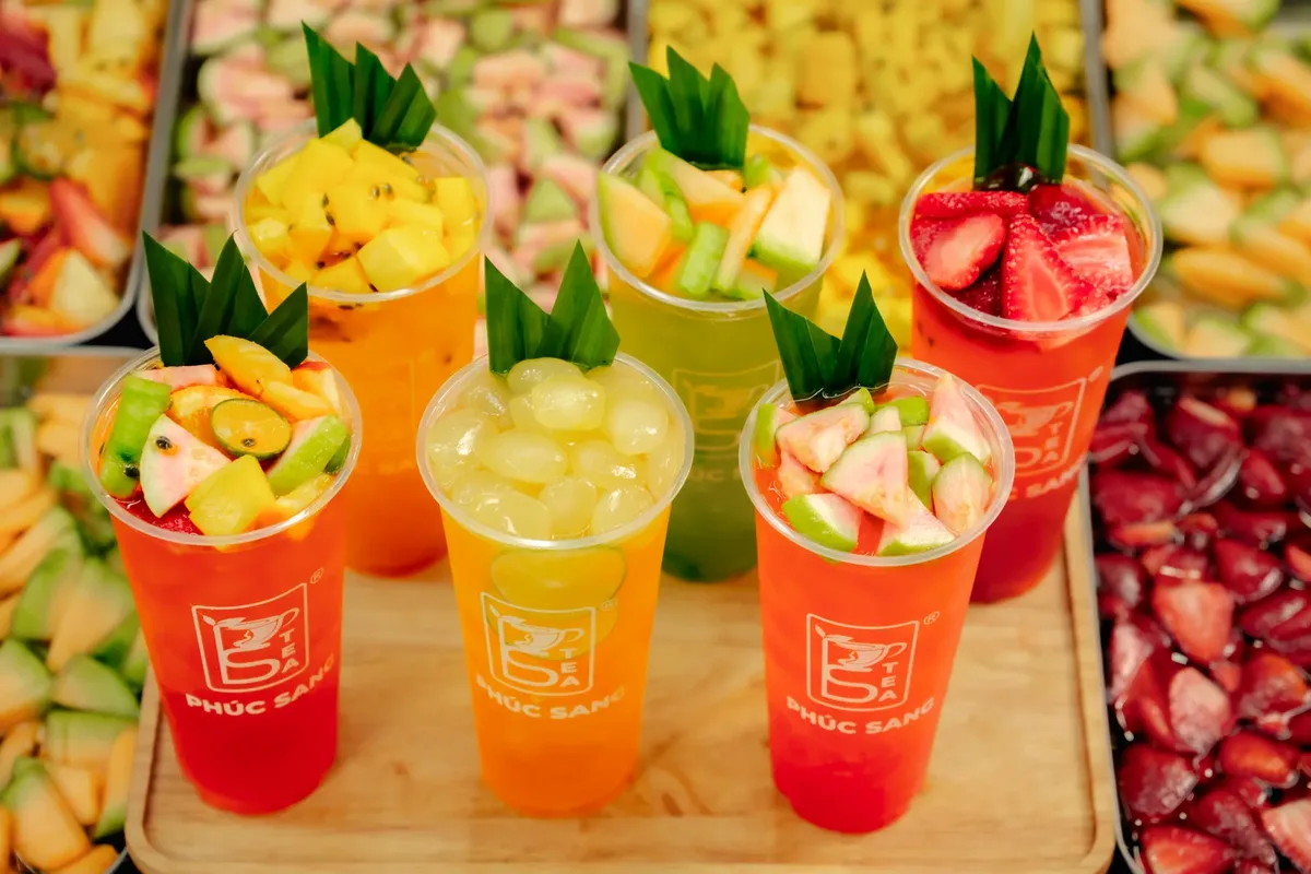 Menu trà trái cây thành phẩm - Khóa học Trà Trái Cây SaLy Academy