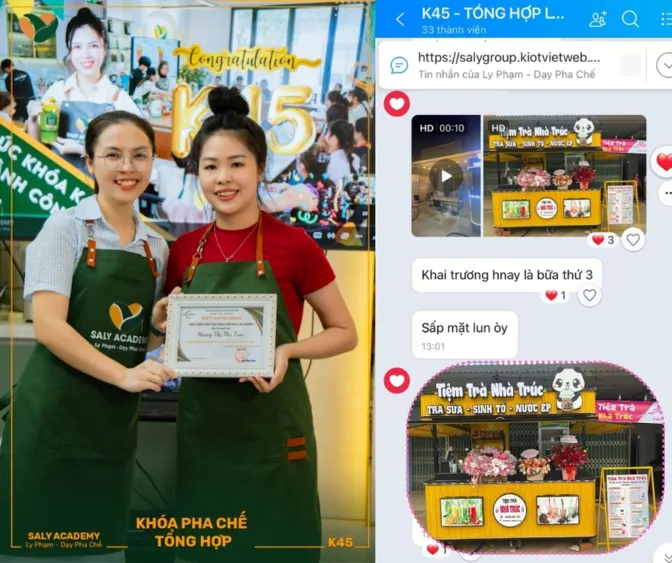 Học viên Học viện Ly Phạm khai trương quán sau khóa học