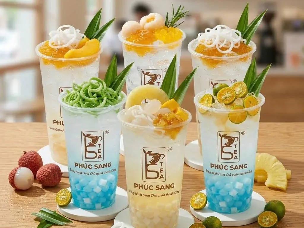Menu nước dừa mix và dừa sen xanh thành phẩm