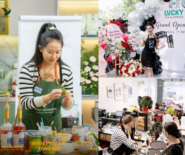 Lễ khai trương quán của học viên sau khóa học sinh tố, sữa chua online
