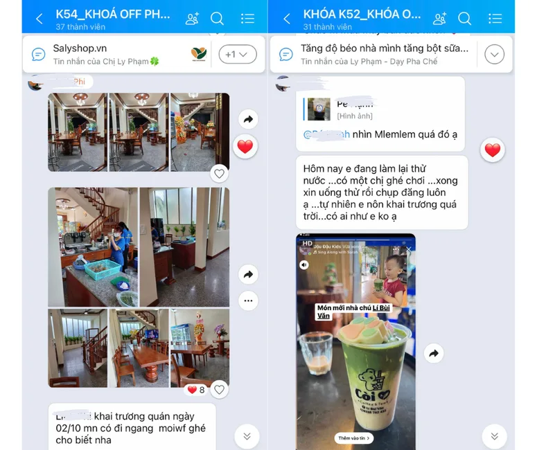 Học viên chia sẻ ảnh quán mới khai trương trong cộng đồng học viên